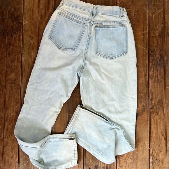 Women’s vintage 1980s Express jeans high rise zip cuff size 5 light wash - Picture 9 of 10